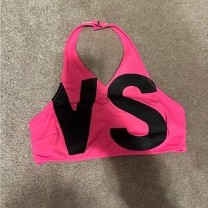 Pink bathing suit  with Black Lettering